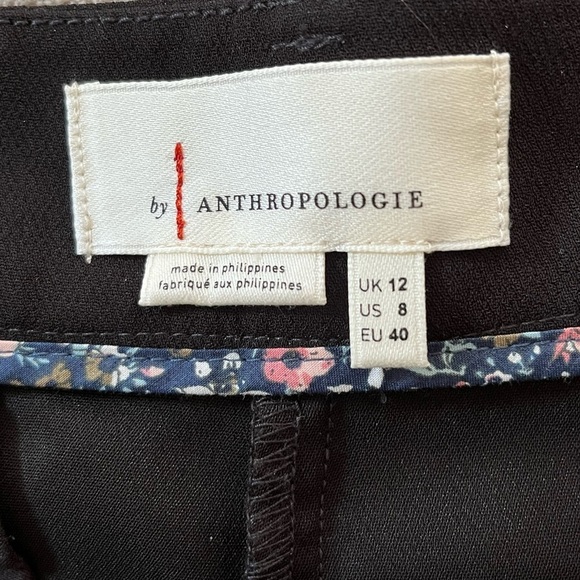 By Anthropologie Sasha button fly high waist tapered leg black trousers size 8 - Picture 11 of 16